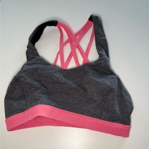 Gray and Pink Sports Bra